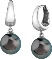 The Pearl Source Tahitian South Sea Pearl Hoop Willa Dangling Earrings