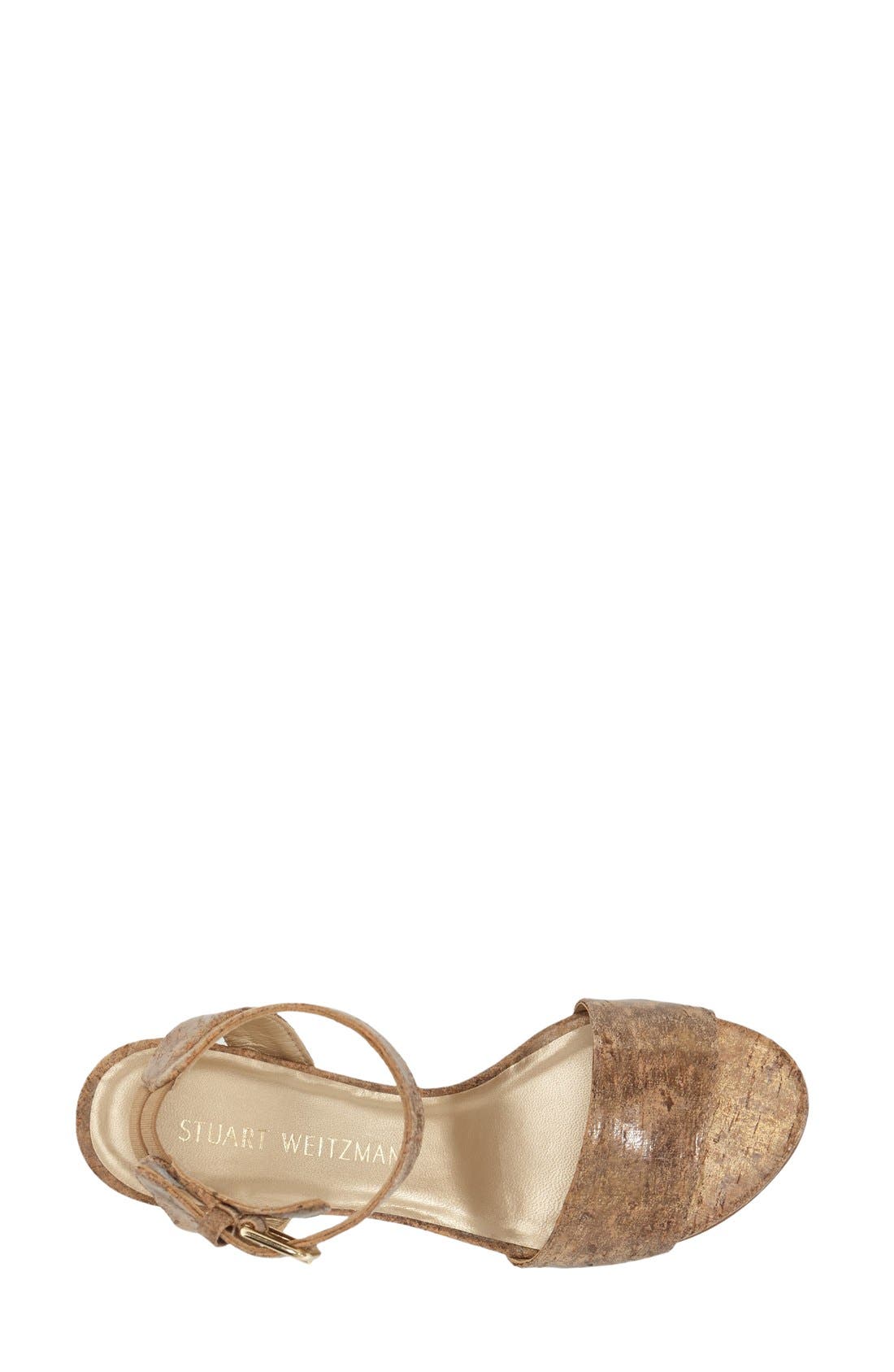 Anklet Sandal, Alternate, color, ORO CARRARA CORK LEATHER