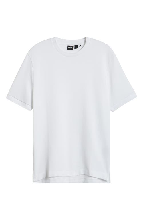 Hugo Boss Boss Taut Solid Cotton Blend T-shirt In White