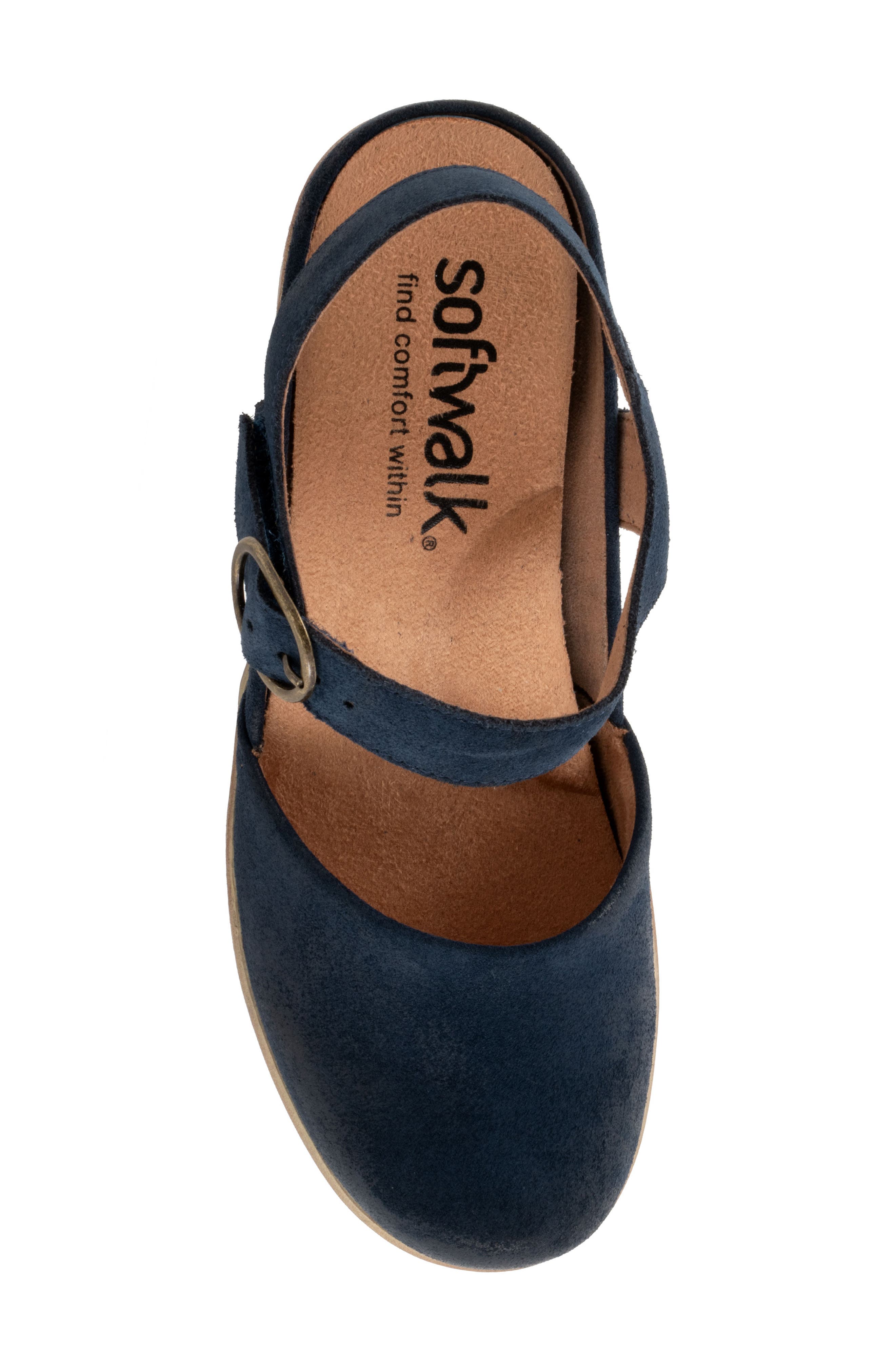 Mabelle Ankle Strap Platform Clog, Alternate, color, NAVY SUEDE
