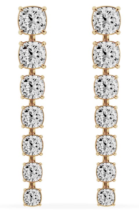 18K Gold Cushion Cut Lab Created Diamond Dangler Drop Earrings - 6.62 ctw (Nordstrom Exclusive)