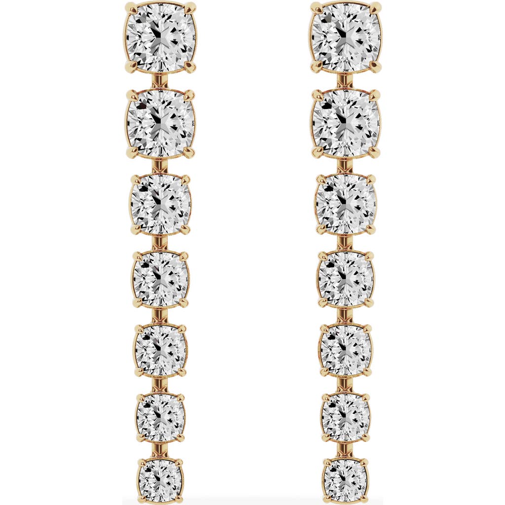 Jennifer Fisher 18K Gold Cushion Cut Lab Created Diamond Dangler Drop Earrings - 6.62 ctw in 18K Yellow Gold  product