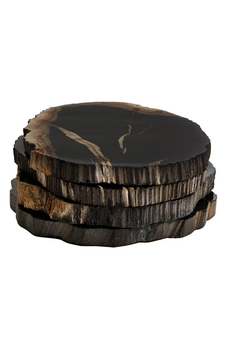 Soho Home Balfern Set of 4 Petrified Wood Coasters, Main, color,