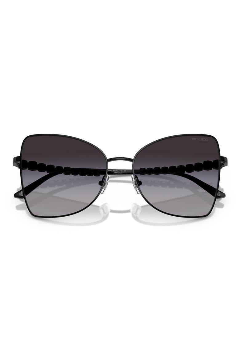 55mm Butterfly Sunglasses, Alternate, color, BLACK