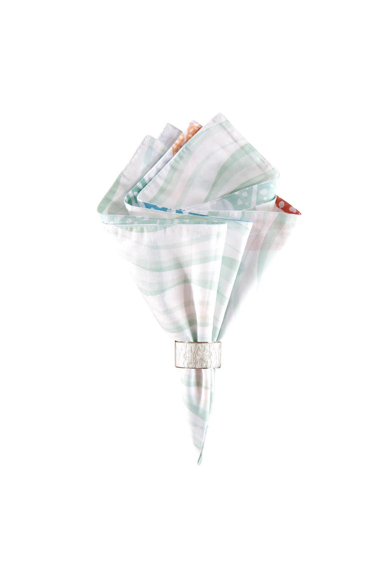 Kalani Cotton Reversible Napkin Set of 6, Alternate, color, Blue