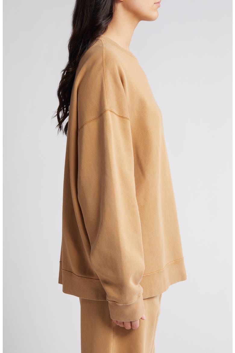 Oversize Organic Cotton Sweatshirt, Alternate, color, FADED CHESTNUT