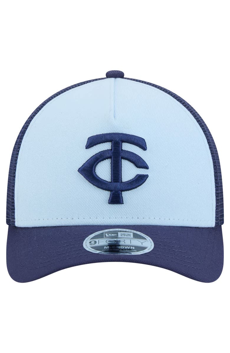 New Era Men's New Era Light Blue/Navy Minnesota Twins 2-Tone Color Pack 9FORTY Adjustable Trucker Hat, Alternate, color,