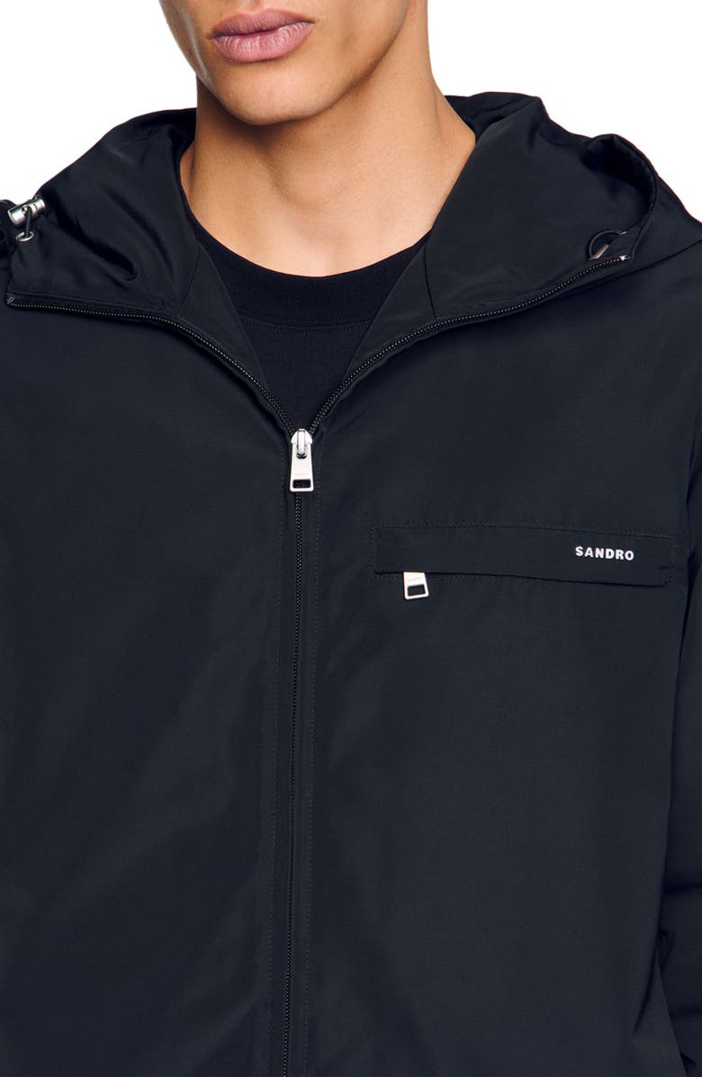 SANDRO Nylon windbreaker, Alternate, color, Black