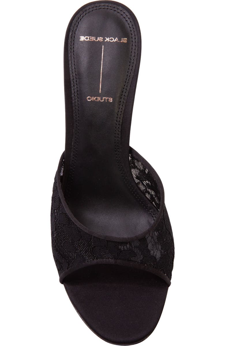 BLACK SUEDE STUDIO Celeste 80 Mule, Alternate, color, Black Lace