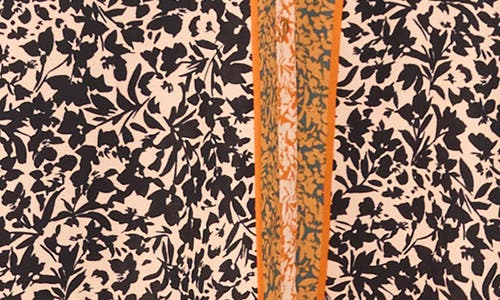 Vince Camuto Mixed Print Long Sleeve Midi Shirtdress In Green