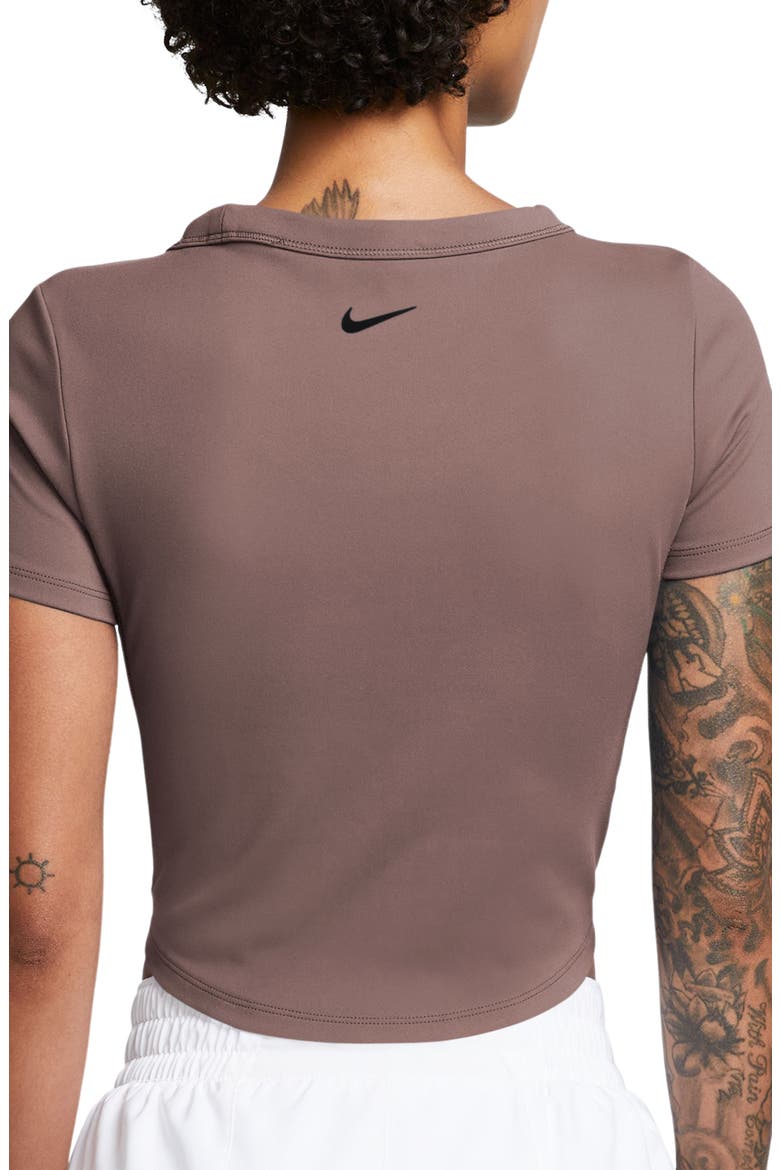 Phoenix Fleece Short Sleeve Crop Sweatshirt, Alternate, color, SMOKEY MAUVE/ BLACK