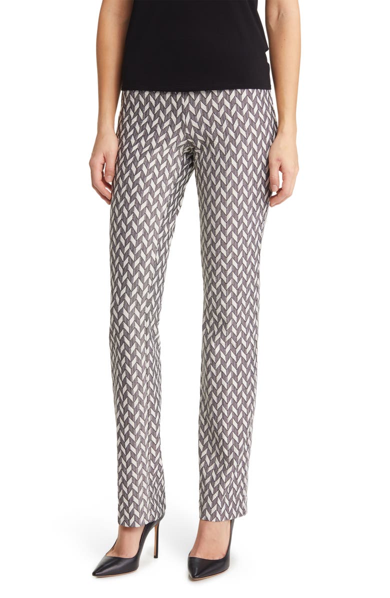 Anne Klein Chevron Knit Boot Leg Pull-On Pants, Main, color, 