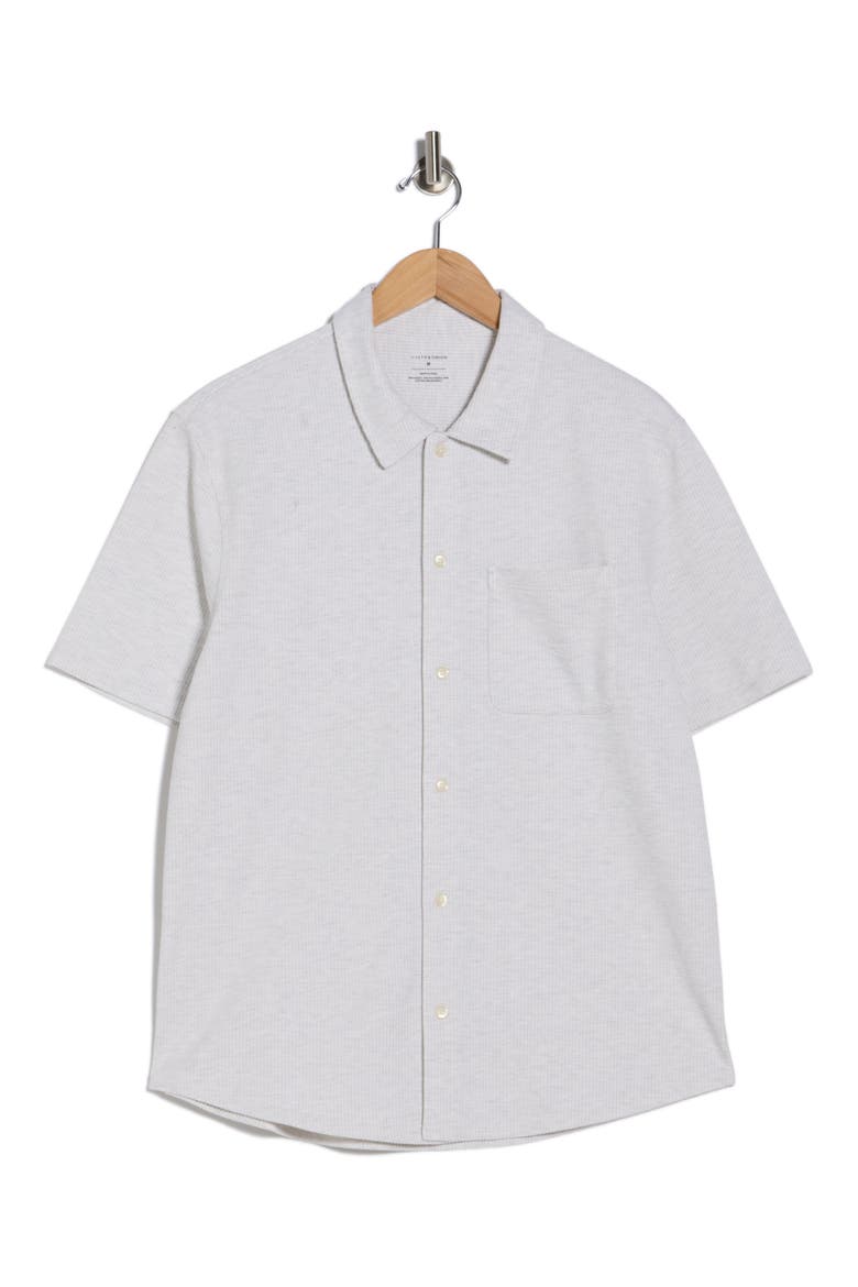Stripe Short Sleeve Seersucker Button-Up Shirt, Alternate, color, GREY LIGHT HEATHER