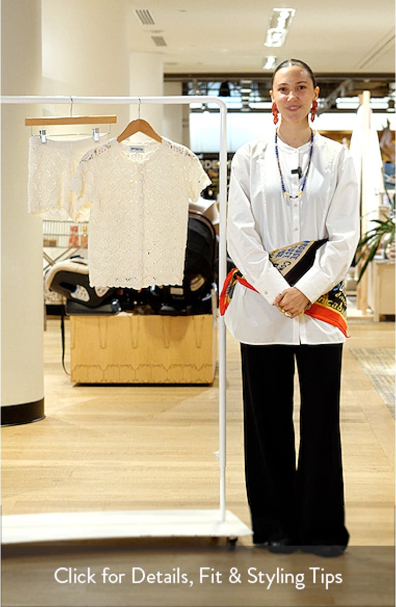 Sun Still Shines Pointelle Stitch Button-Up Top & Shorts, sales video thumbnail