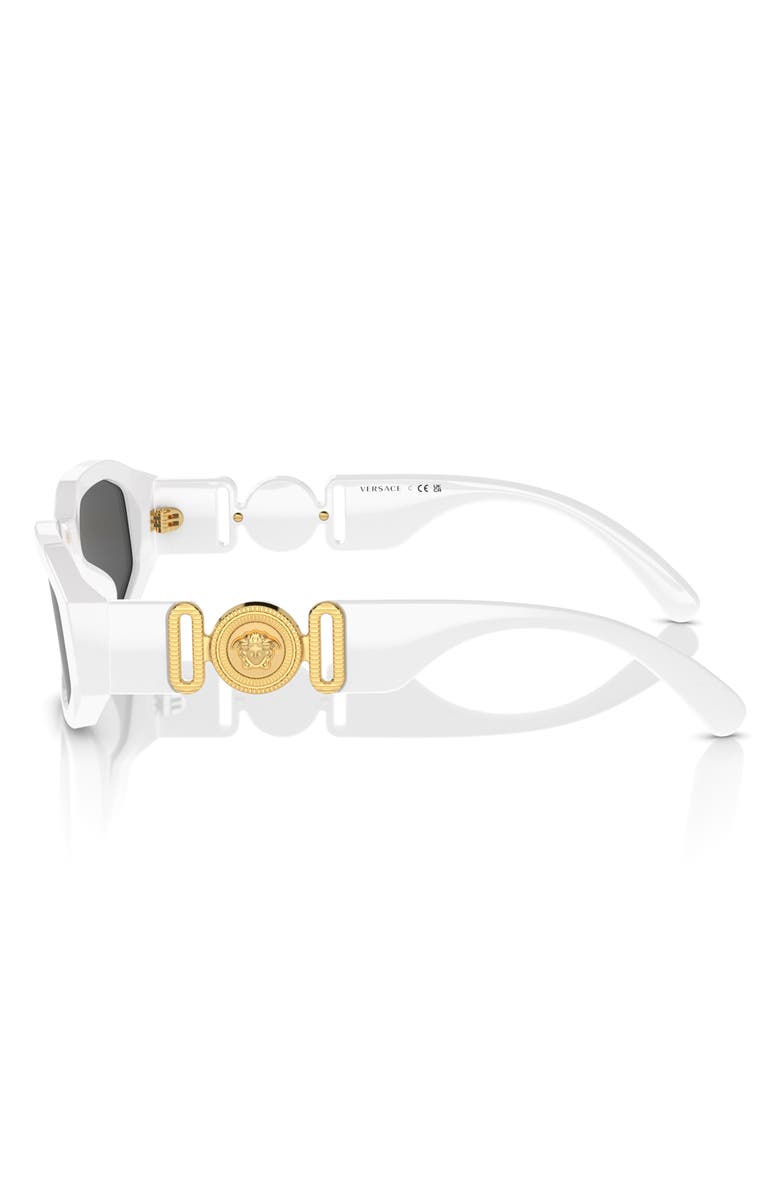Versace Kids' 48mm Small Rectangle Sunglasses, Alternate, color, White / Dark Grey