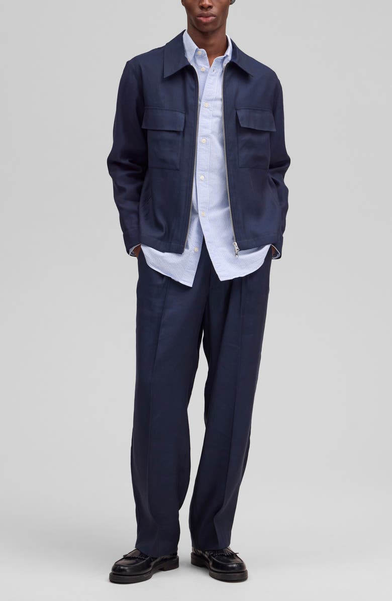 NN07 Alban 1808 Canvas Zip-Up Shirt Jacket, Alternate, color, Deep Navy