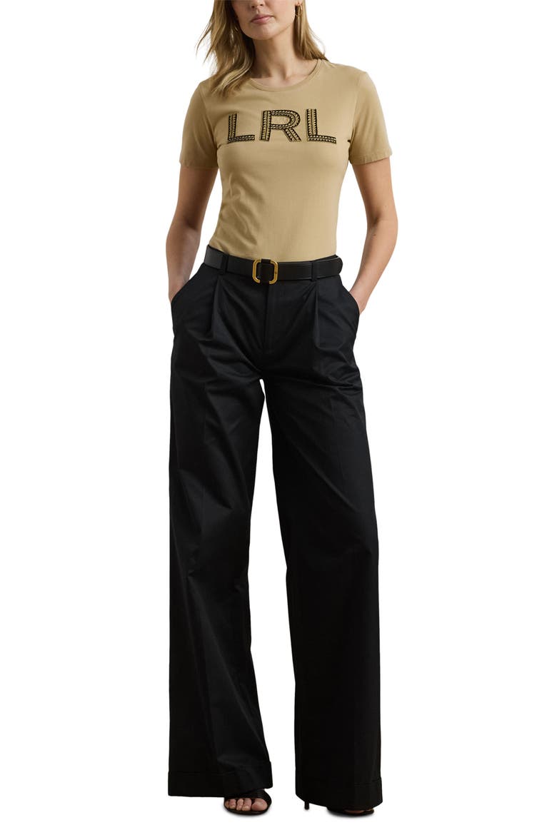 Embellished Cotton Jersey T-Shirt, Alternate, color, BIRCH TAN
