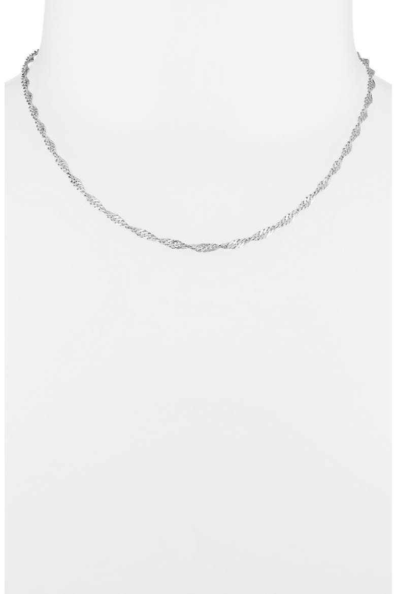 Singapore Chain Necklace, Alternate, color, SILVER
