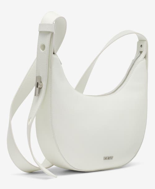 Dkny Bleeker Small Leather Crossbody In Optic White