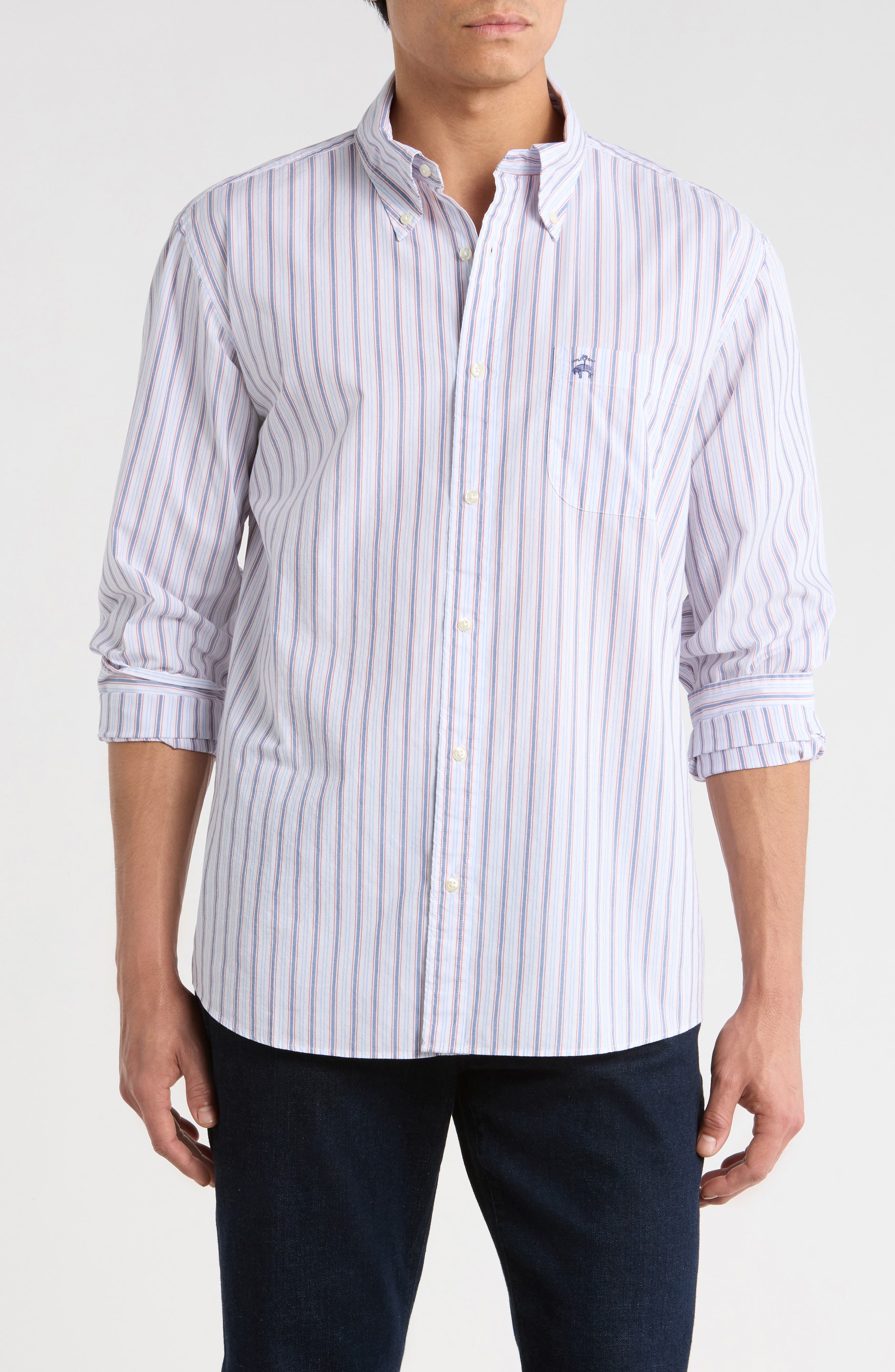 Brooks Brothers Sport Fit Stripe Cotton Button-Down Shirt
