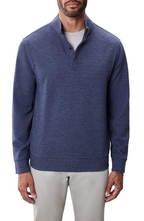 Clarence Textured Quarter Button Pullover