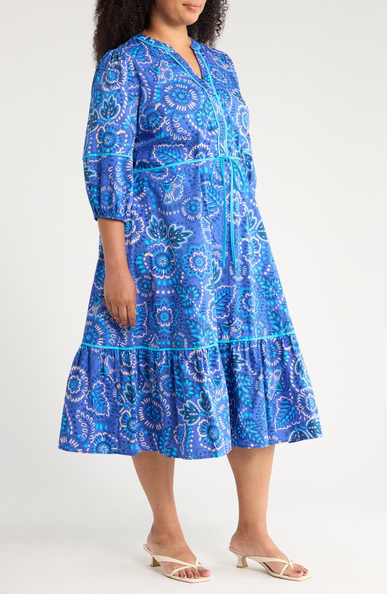 SUGARLIPS Kenner Floral Cotton Midi Dress, Alternate, color, 