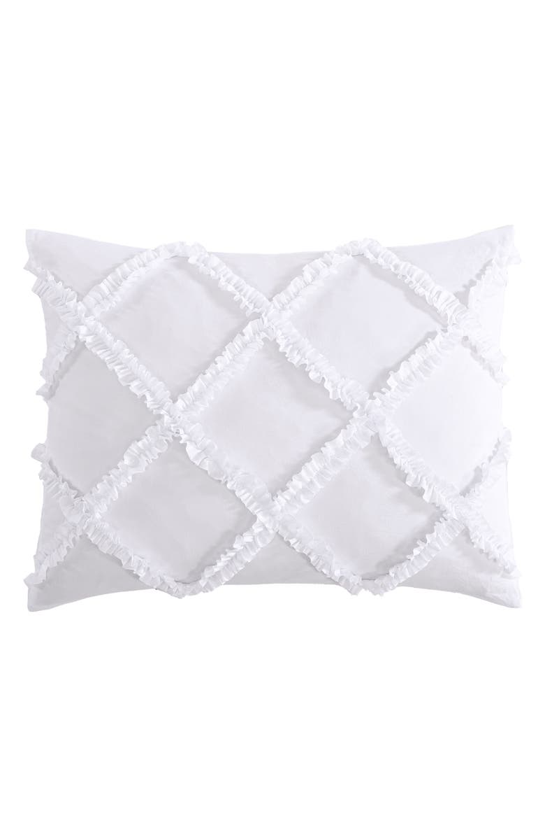 Laura Ashley Norah Microfiber Comforter & Sham 3-Piece Set, Alternate, color, White