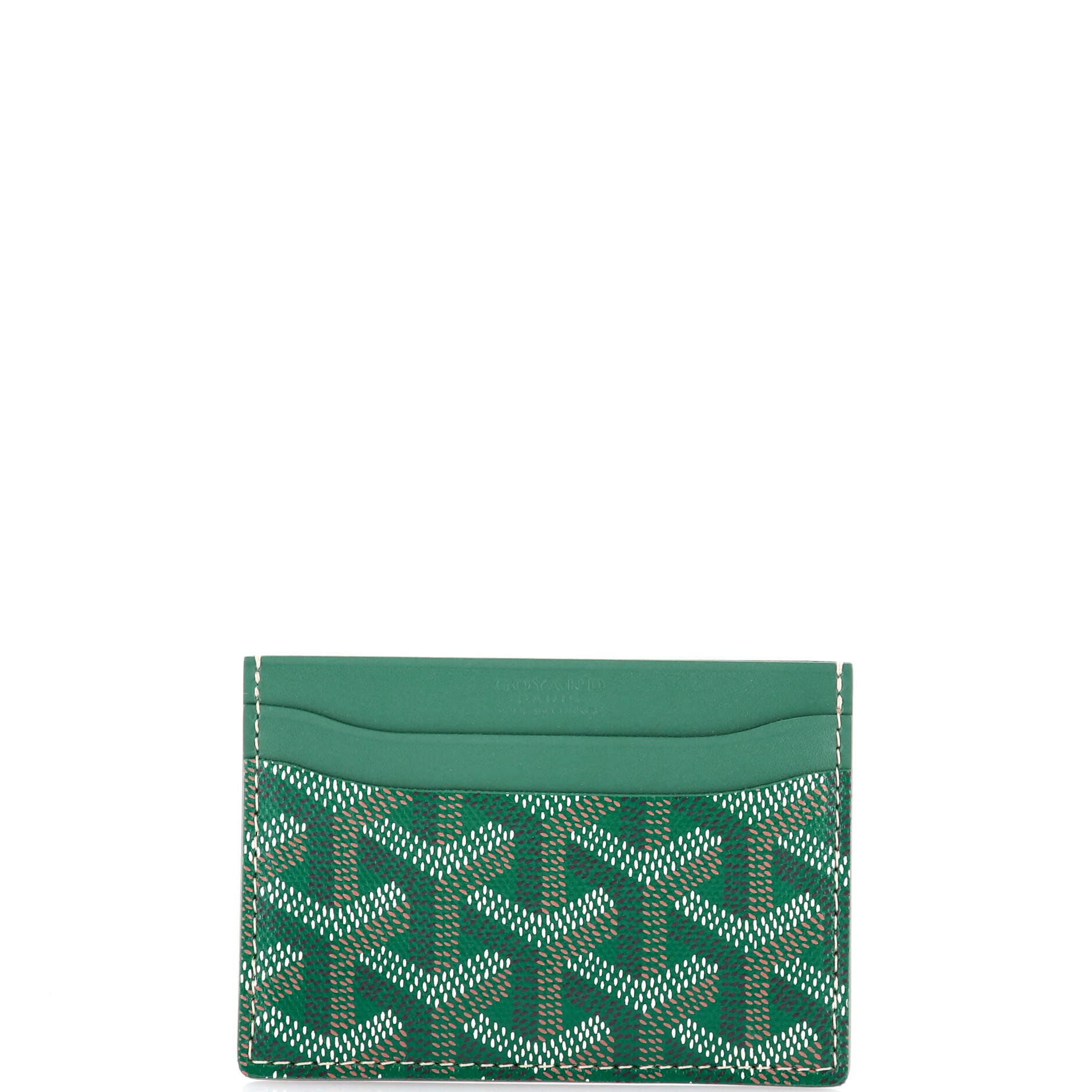 Pre-Owned Goyard Saint Sulpice Card Holder Coated Canvas, Main, color, Green