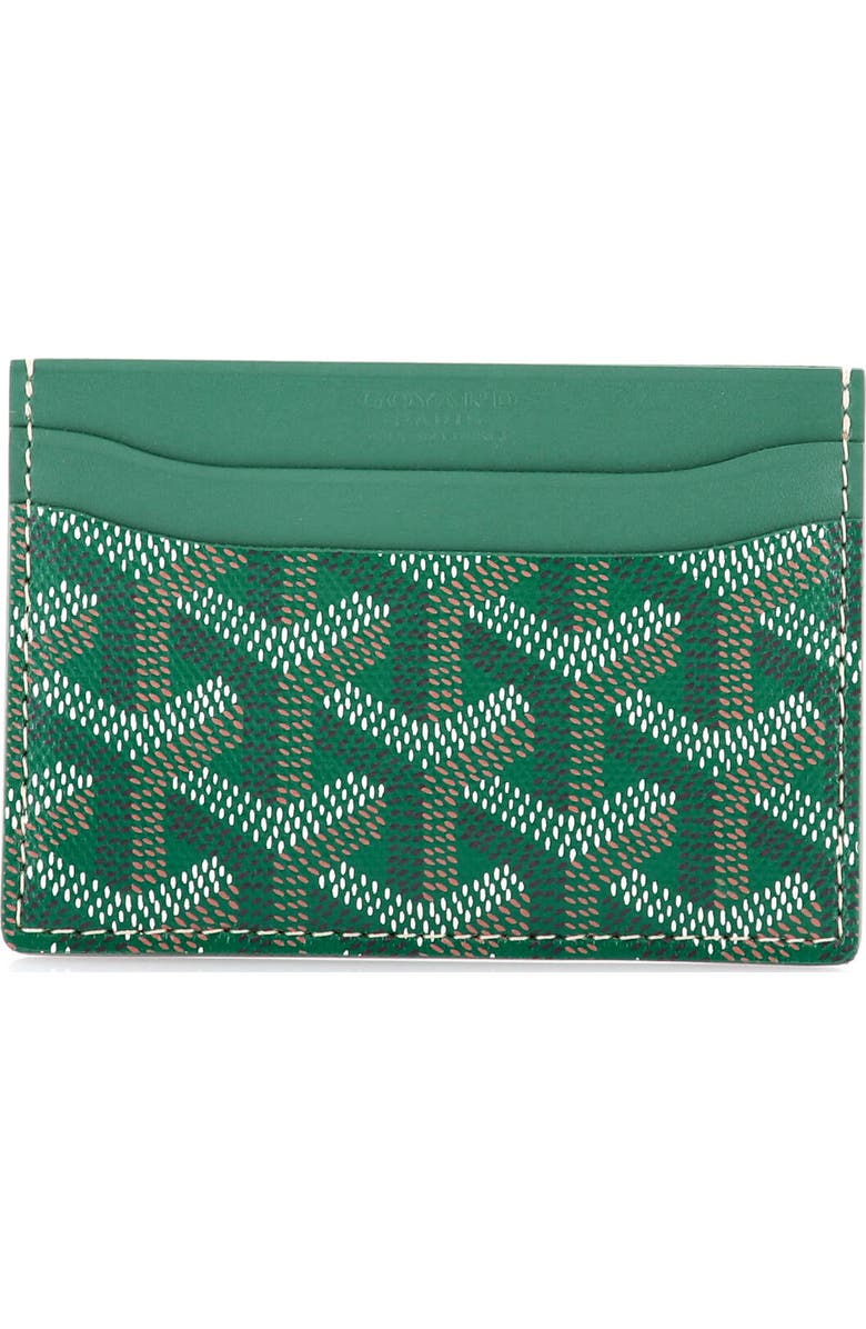 Pre-Owned Goyard Saint Sulpice Card Holder Coated Canvas, Main, color, Green