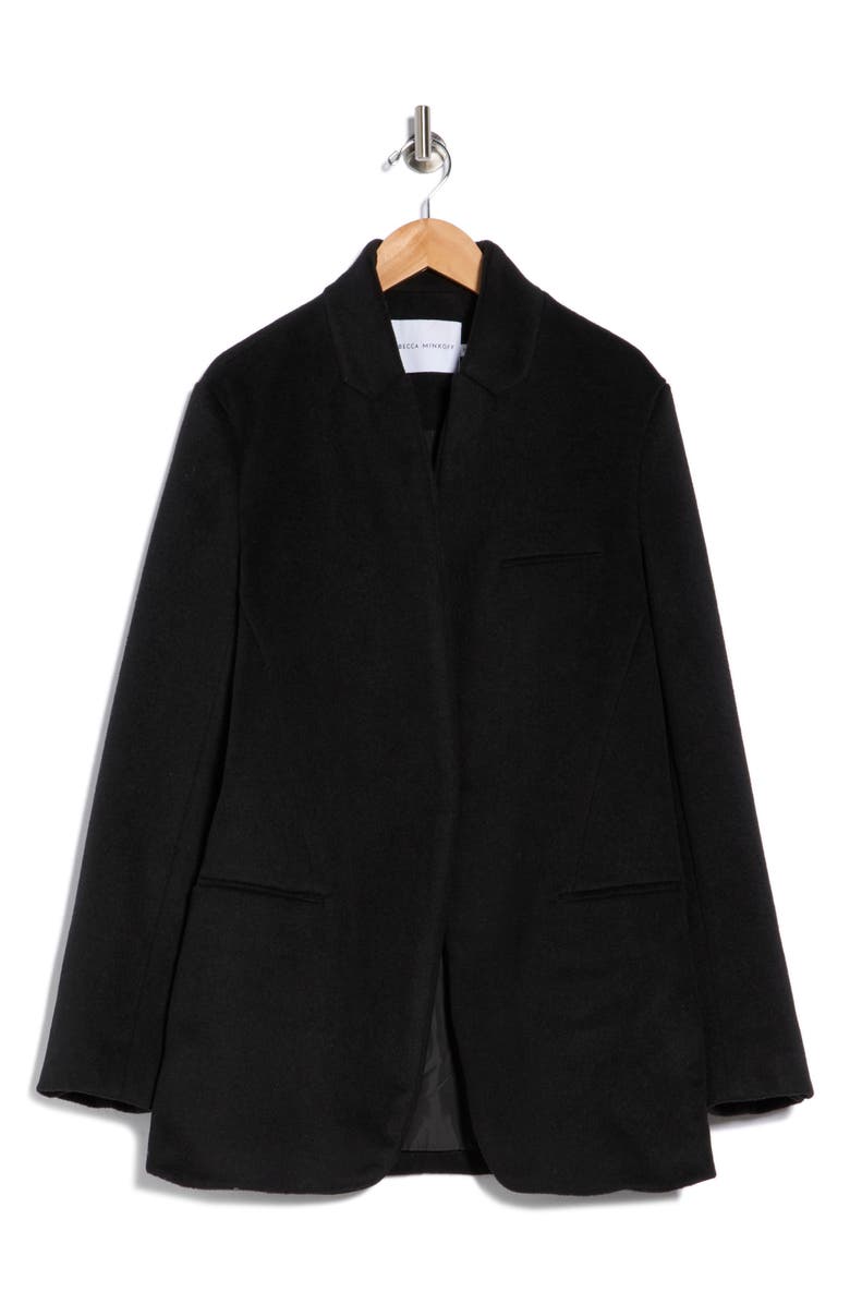 Rebecca Minkoff Boyfriend Wool Blend Jacket, Alternate, color, Black