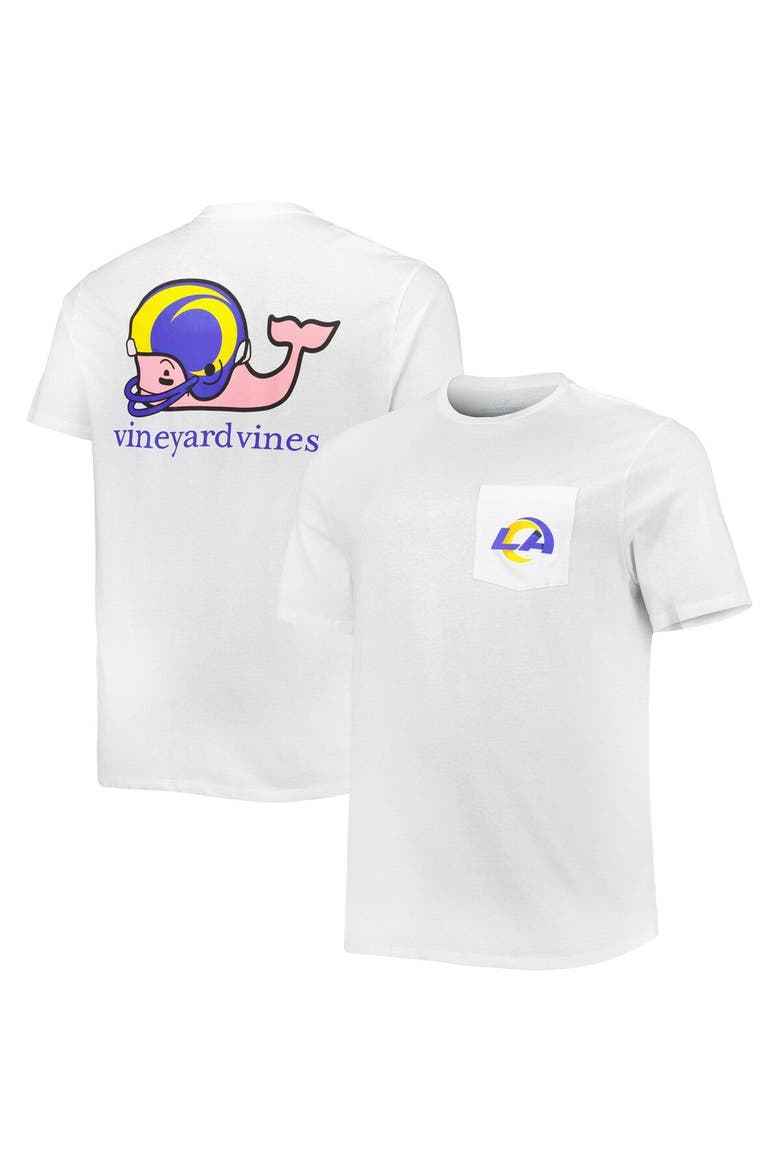 Men's Vineyard Vines White Los Angeles Rams Big & Tall Helmet T-Shirt, Main, color, White
