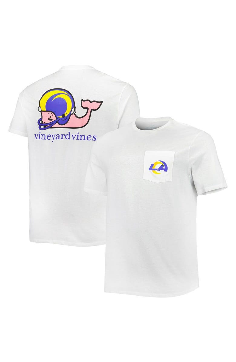 vineyard vines Men's Vineyard Vines White Los Angeles Rams Big & Tall Helmet T-Shirt, Main, color, White