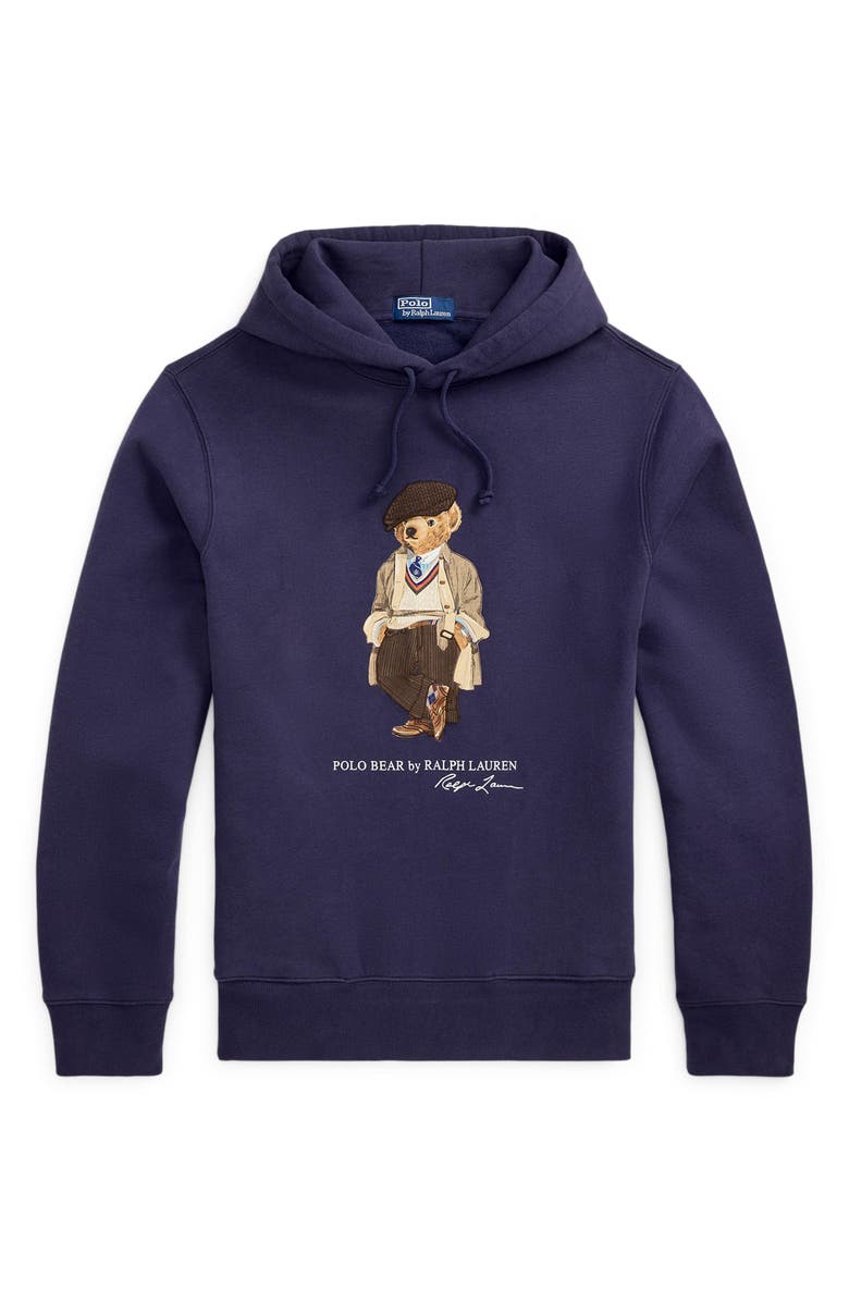 Polo Ralph Lauren Polo Bear Hoodie, Alternate, color, Fa25 Faded Blue Hrtg Bear