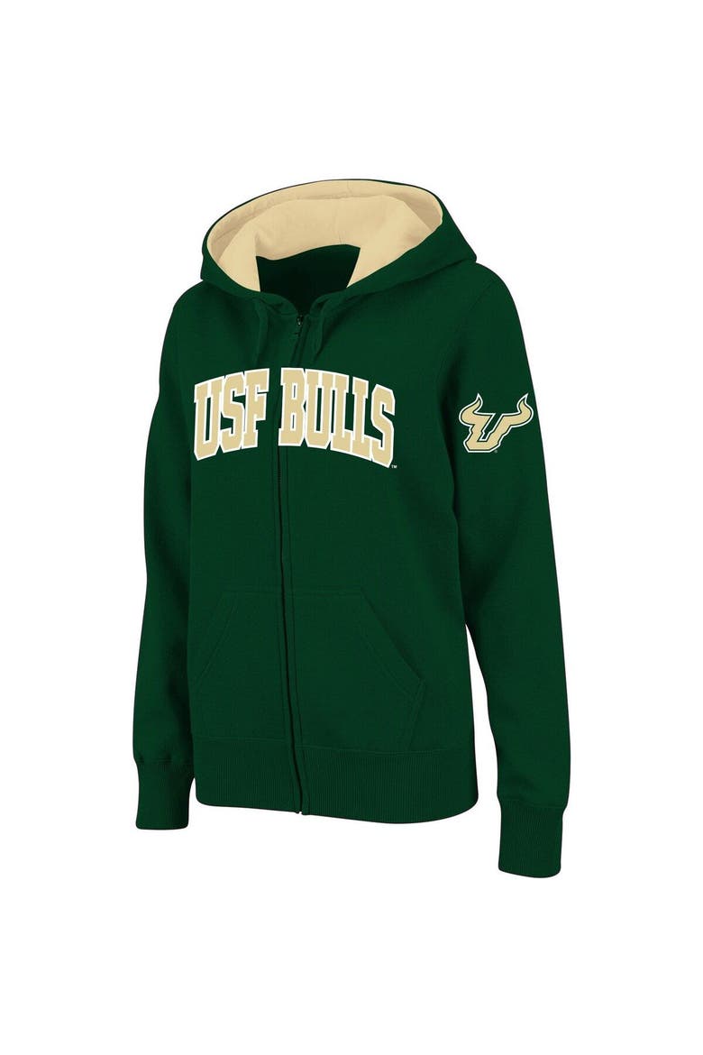Women's Stadium Athletic Green South Florida Bulls Arched Name Full-Zip Hoodie, Main, color, Green