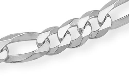 Glaze Jewelry Rhodium Plated Sterling Silver Figaro Chain Bracelet In Metallic