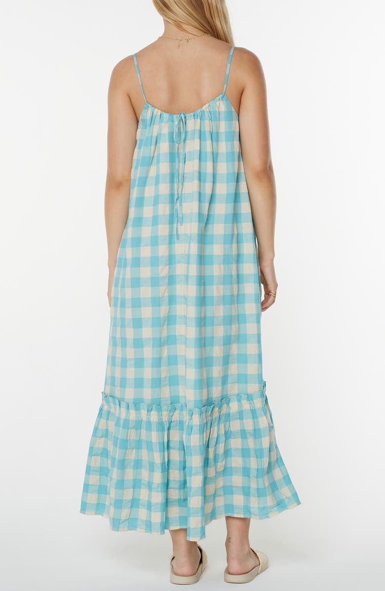 Roxy Sunchaser Check Sleeveless Maxi Dress, Alternate, color, Beige Pucker Up Y/ D Plaid
