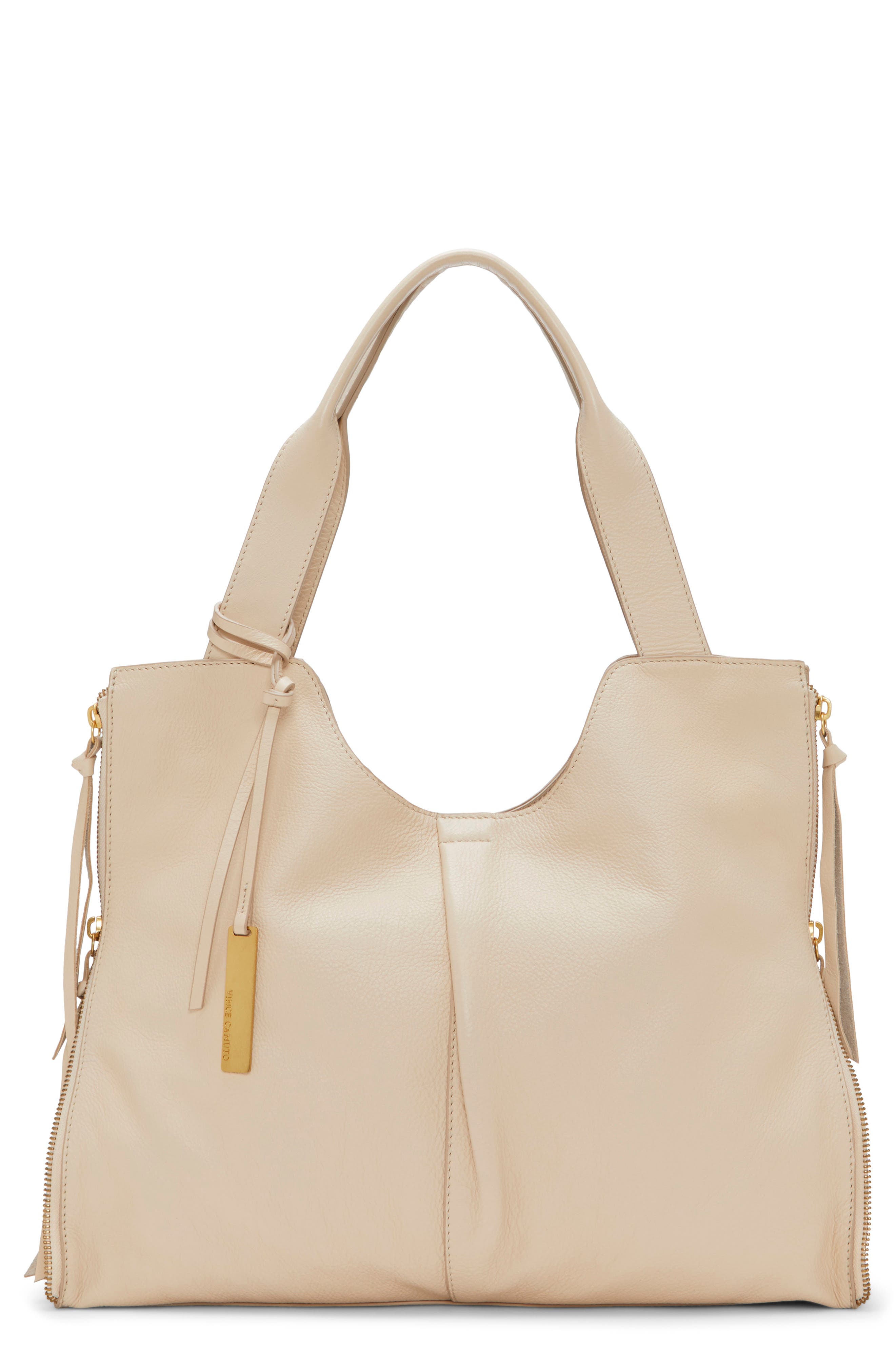 Vince Camuto Corla Leather Tote, Main, color, Light Beige