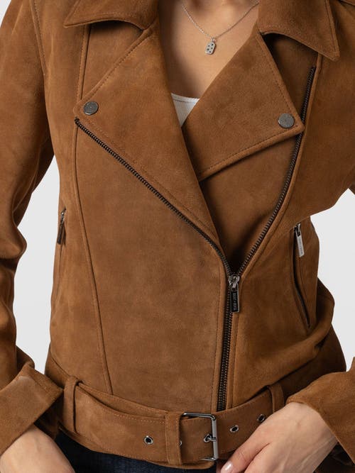 Saint + Sofia Luther Suede Jacket In Brown