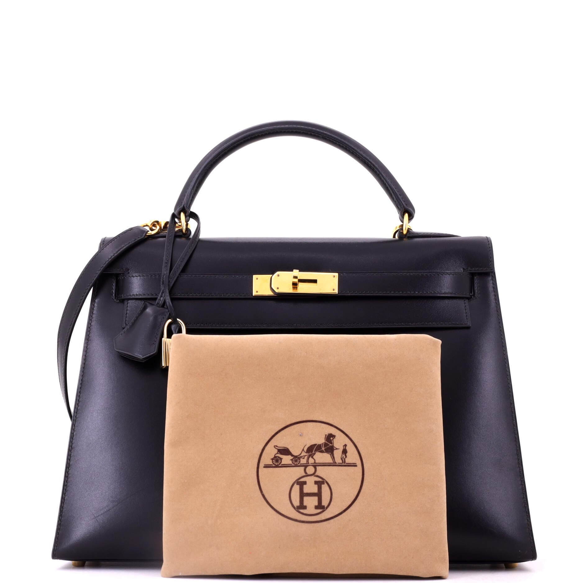 Kelly Handbag Black Box Calf with Gold Hardware 32, Alternate, color, Black