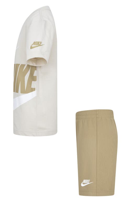 Nike Kids' Futura Performance Graphic T-shirt & Shorts Set In Parachute Beige