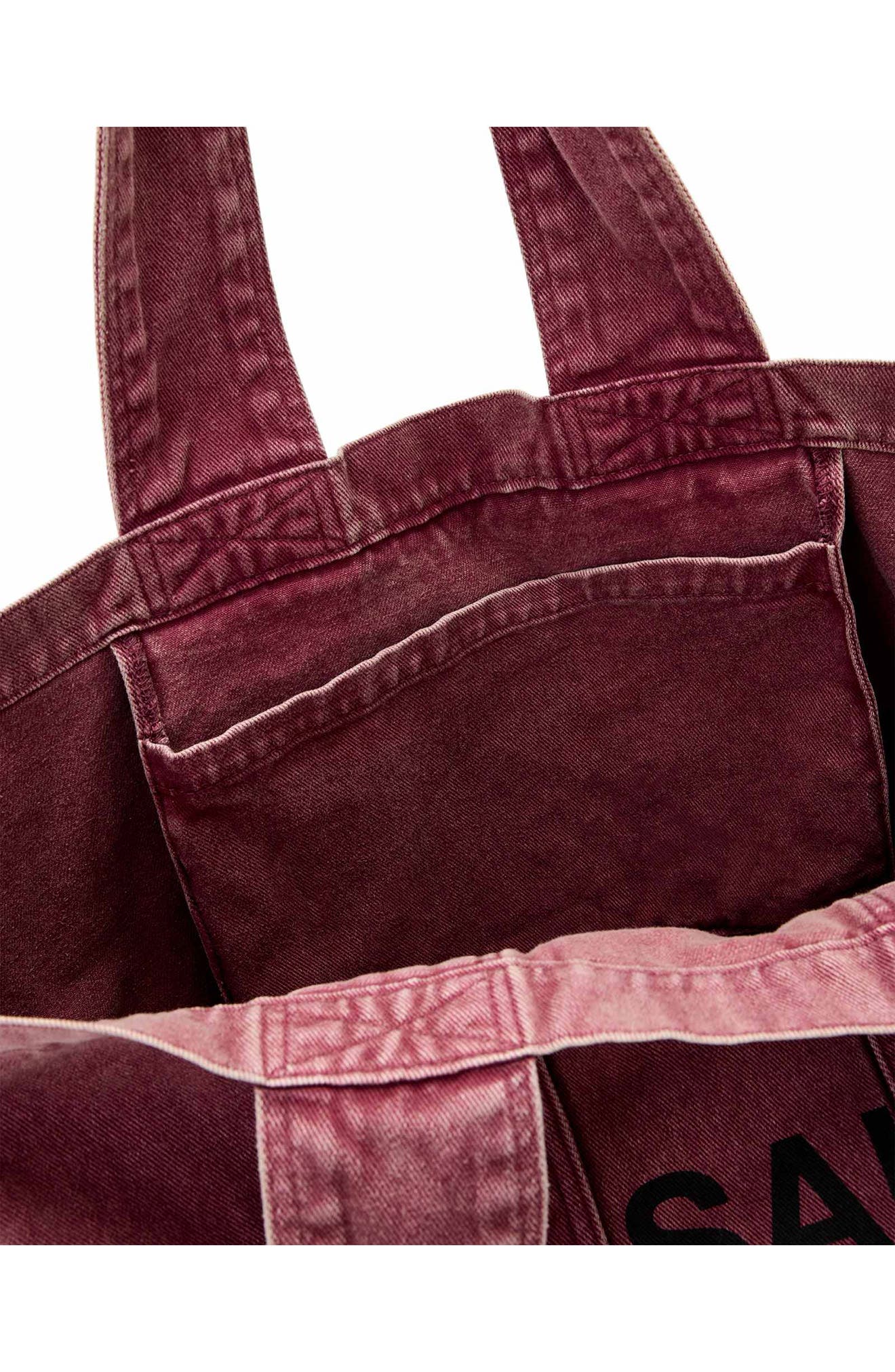 AllSaints Izzy Denim Tote, Alternate, color, Raspberry Pink