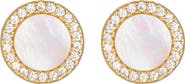 st. Moran Cubic Zirconia Halo Mother-of-Pearl Stud Earrings