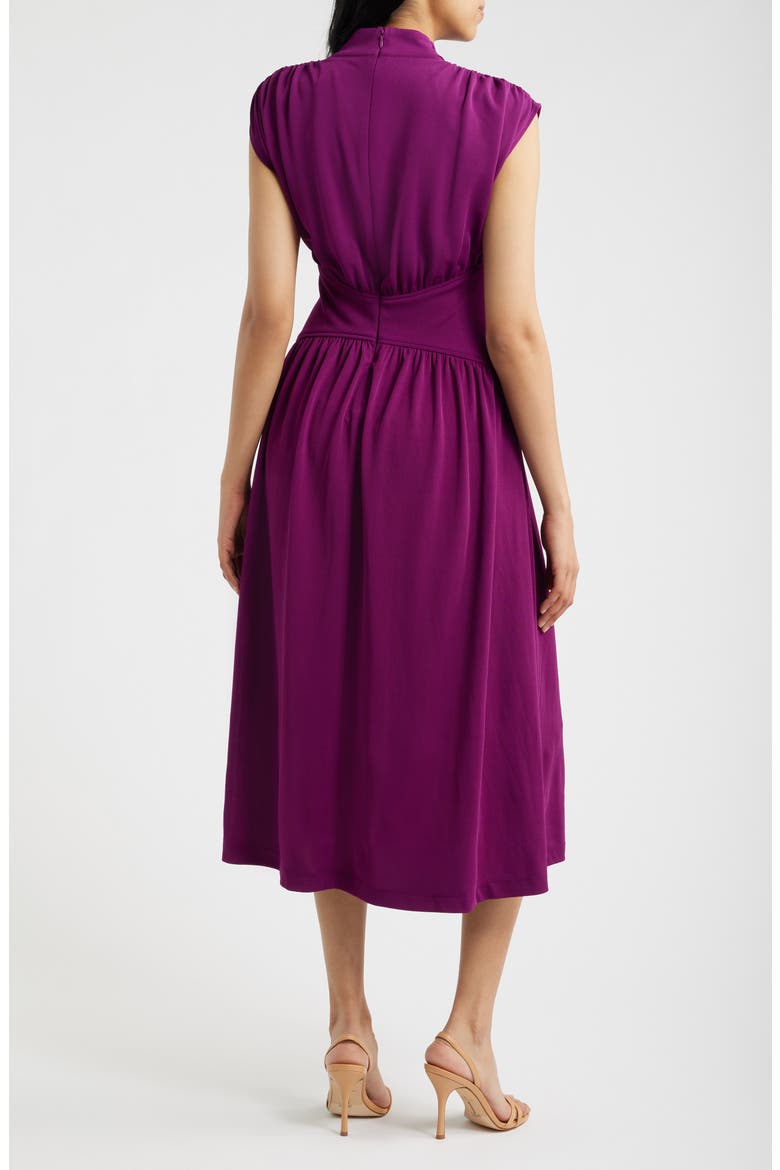 V-Neck Midi Dress, Alternate, color, BEET
