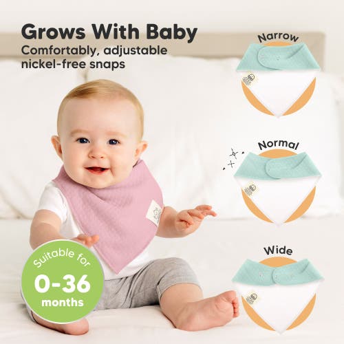 Keababies 8-pack Quin Bandana Bibs In Muted Pastel