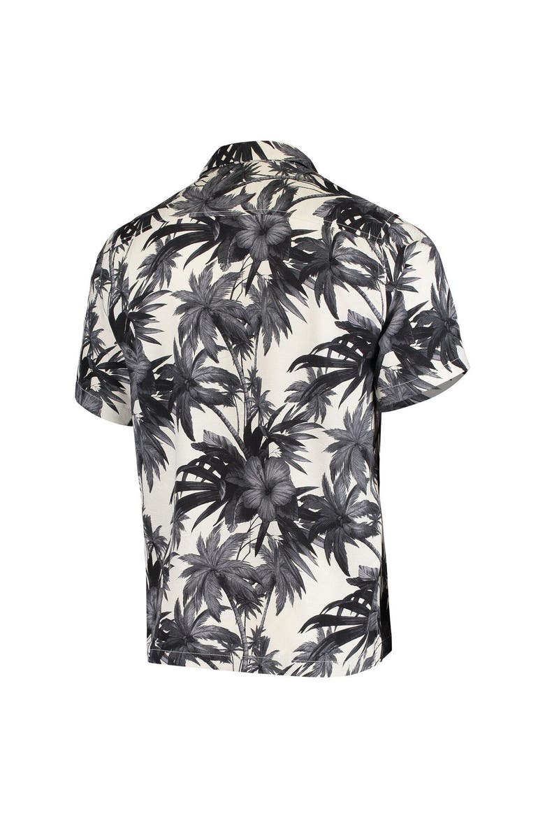Men's Tommy Bahama Black Arizona Cardinals Sport Harbor Island Hibiscus Camp Button-Up Shirt, Alternate, color, Black
