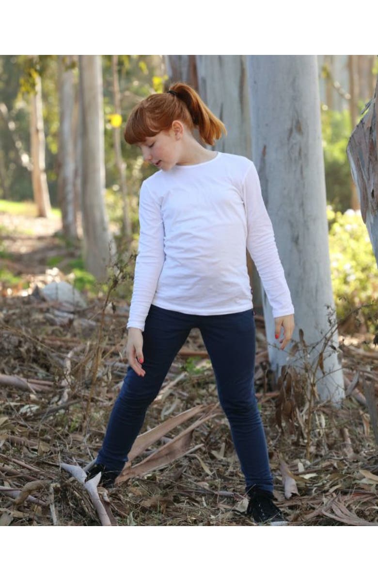 CITY THREADS Girls Soft Organic Cotton Leggings, Alternate, color, Black