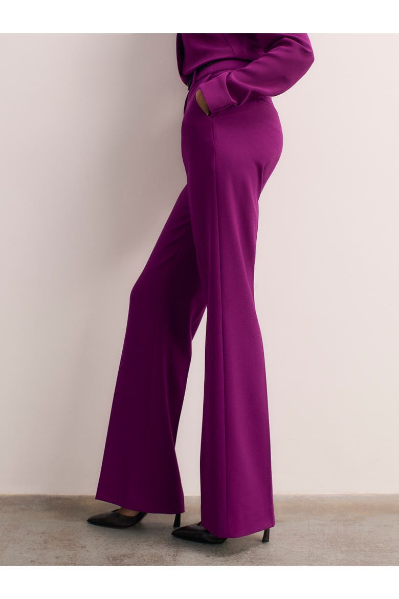 Alzira Sculpt Crepe Pants, Alternate, color, Purple