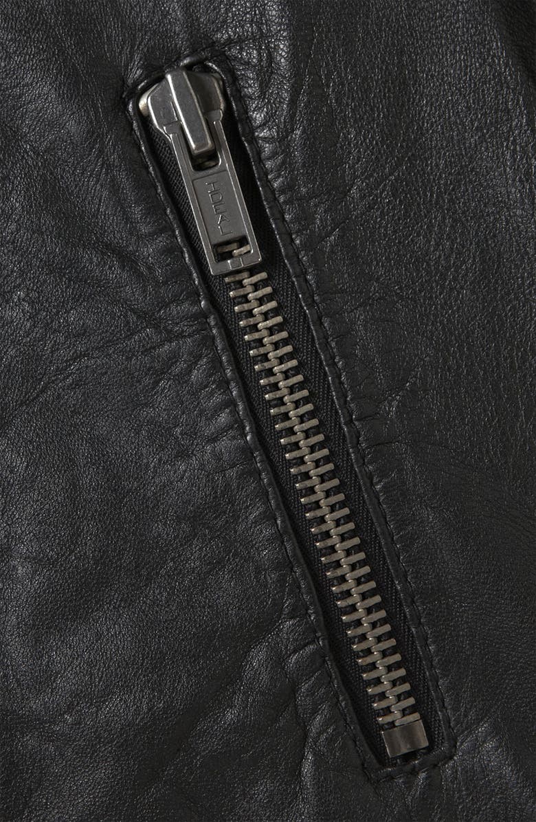 Topshop 'Winston' Leather Biker Jacket, Alternate, color, 