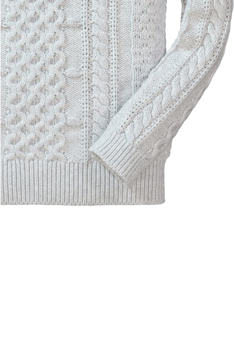 Hope & Henry Baby Girls' Organic Chunky Cable Knit Pullover Sweater, Infant, Alternate, color, Light Grey Heather