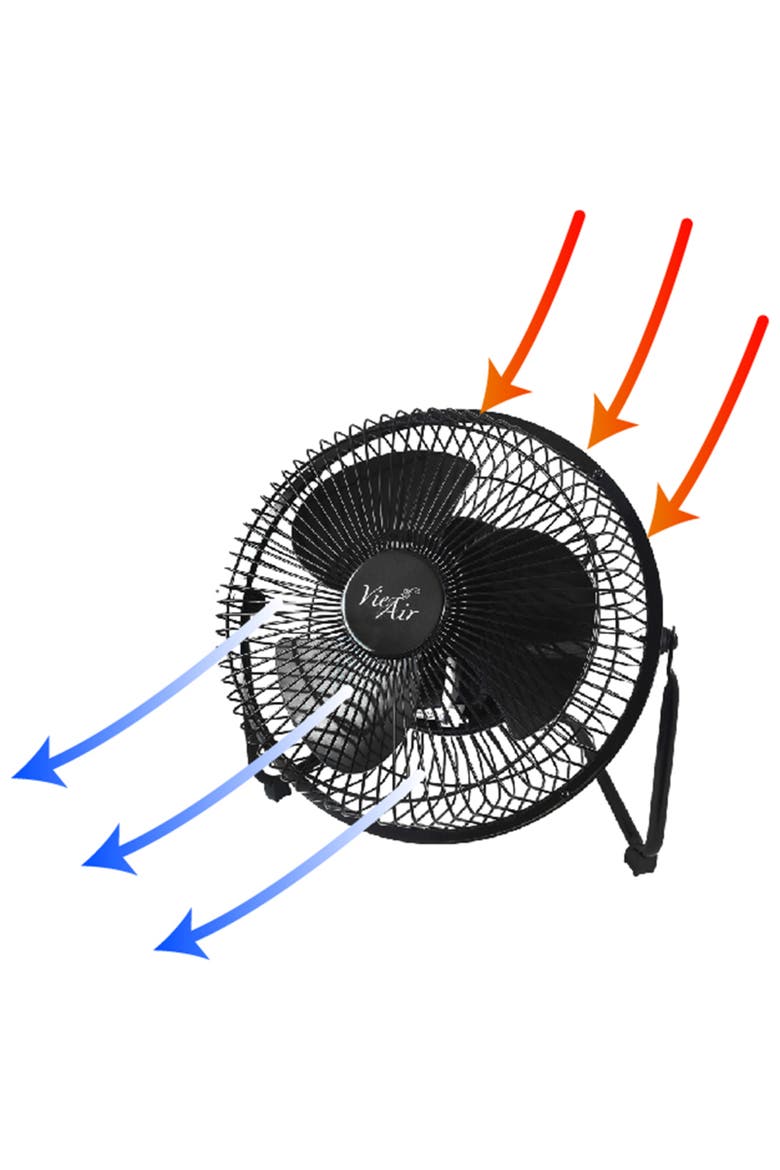 8 Inch High Velocity Metal Desk and Floor Fan, Alternate, color, Black
